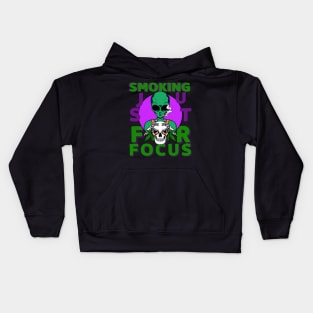 cute alien smokes just for focus Kids Hoodie